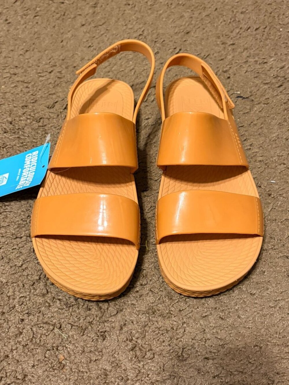 New NWT Reef Water Vista Tan/Brown Sandals Natural Shine Women's Size 10